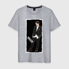 Мужская футболка хлопок с принтом Dimash Kudaibergen в Санкт-Петербурге, 100% хлопок | прямой крой, круглый вырез горловины, длина до линии бедер, слегка спущенное плечо. | 