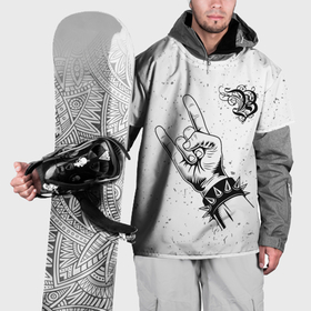 Накидка на куртку 3D с принтом Burzum и рок символ в Белгороде, 100% полиэстер |  | Тематика изображения на принте: 