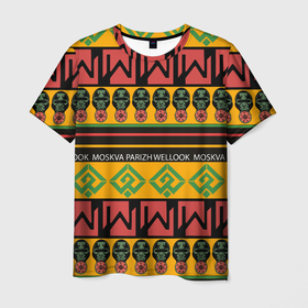Мужская футболка 3D с принтом Цвета африки в Кировске, 100% полиэфир | прямой крой, круглый вырез горловины, длина до линии бедер | 