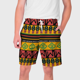 Мужские шорты 3D с принтом Цвета африки в Курске,  полиэстер 100% | прямой крой, два кармана без застежек по бокам. Мягкая трикотажная резинка на поясе, внутри которой широкие завязки. Длина чуть выше колен | 