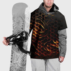 Накидка на куртку 3D с принтом Объемные огненные плиты в Екатеринбурге, 100% полиэстер |  | 