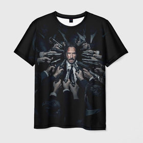 Мужская футболка 3D с принтом Джон Уик против всех в Курске, 100% полиэфир | прямой крой, круглый вырез горловины, длина до линии бедер | 
