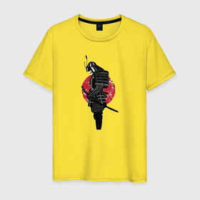 Мужская футболка хлопок с принтом Samurai ronin , 100% хлопок | прямой крой, круглый вырез горловины, длина до линии бедер, слегка спущенное плечо. | Тематика изображения на принте: 