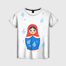 Женская футболка 3D с принтом русская красавица в Белгороде, 100% полиэфир ( синтетическое хлопкоподобное полотно) | прямой крой, круглый вырез горловины, длина до линии бедер | 