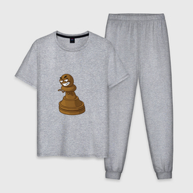 Мужская пижама хлопок с принтом Пешка власти в Курске, 100% хлопок | брюки и футболка прямого кроя, без карманов, на брюках мягкая резинка на поясе и по низу штанин
 | 