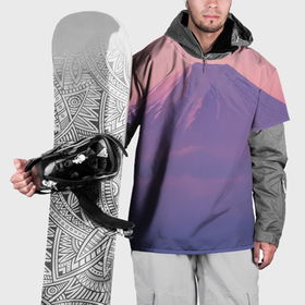 Накидка на куртку 3D с принтом Розовая туманная гора в Тюмени, 100% полиэстер |  | Тематика изображения на принте: 