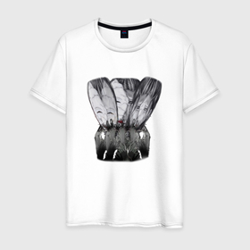 Мужская футболка хлопок с принтом hands and 2 personalities в Петрозаводске, 100% хлопок | прямой крой, круглый вырез горловины, длина до линии бедер, слегка спущенное плечо. | 