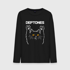 Мужской лонгслив хлопок с принтом Deftones rock cat в Курске, 100% хлопок |  | Тематика изображения на принте: 