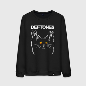 Мужской свитшот хлопок с принтом Deftones rock cat в Курске, 100% хлопок |  | Тематика изображения на принте: 
