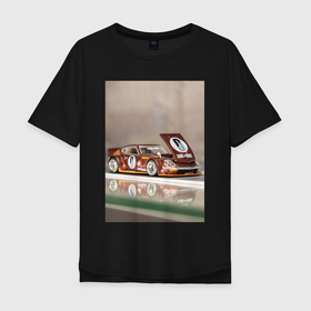 Мужская футболка хлопок Oversize с принтом Datsun KAIDO Fairlady Z Dark Red JDM в Екатеринбурге, 100% хлопок | свободный крой, круглый ворот, “спинка” длиннее передней части | Тематика изображения на принте: 