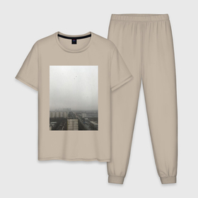 Мужская пижама хлопок Действительность: в Ухте, 100% хлопок | брюки и футболка прямого кроя, без карманов, на брюках мягкая резинка на поясе и по низу штанин
 |