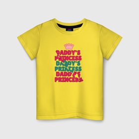 Детская футболка хлопок с принтом Папина принцесса текст в Белгороде, 100% хлопок | круглый вырез горловины, полуприлегающий силуэт, длина до линии бедер | 