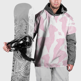 Накидка на куртку 3D с принтом Розовые альпаки   паттерн в Петрозаводске, 100% полиэстер |  | Тематика изображения на принте: 