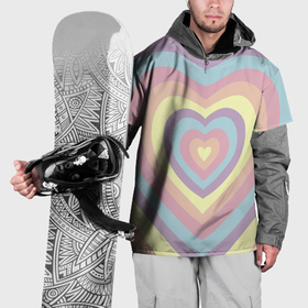 Накидка на куртку 3D с принтом Сердца пастельные оттенки , 100% полиэстер |  | Тематика изображения на принте: 