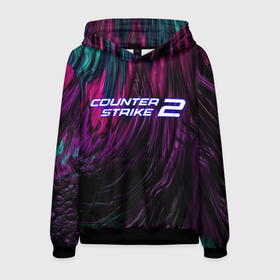 Мужская толстовка 3D с принтом Counter strike 2 цветная абстракция в Рязани, 100% полиэстер | двухслойный капюшон со шнурком для регулировки, мягкие манжеты на рукавах и по низу толстовки, спереди карман-кенгуру с мягким внутренним слоем. | Тематика изображения на принте: 