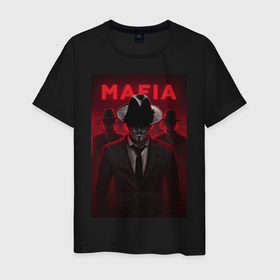Мужская футболка хлопок с принтом Мафия анонимусов в Кировске, 100% хлопок | прямой крой, круглый вырез горловины, длина до линии бедер, слегка спущенное плечо. | 