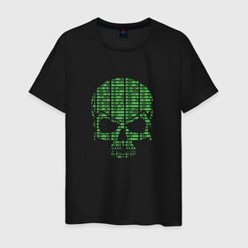 Мужская футболка хлопок с принтом Крутой программист двоичный код в Белгороде, 100% хлопок | прямой крой, круглый вырез горловины, длина до линии бедер, слегка спущенное плечо. | 