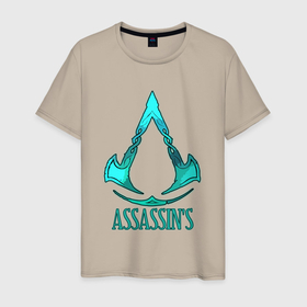Мужская футболка хлопок с принтом Assassins Creed art в Курске, 100% хлопок | прямой крой, круглый вырез горловины, длина до линии бедер, слегка спущенное плечо. | 