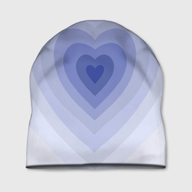 Шапка 3D с принтом Голубое сердце градиент , 100% полиэстер | универсальный размер, печать по всей поверхности изделия | 
