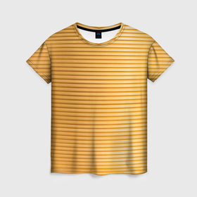Женская футболка 3D с принтом Золотистый текстурный паттерн в Санкт-Петербурге, 100% полиэфир ( синтетическое хлопкоподобное полотно) | прямой крой, круглый вырез горловины, длина до линии бедер | 