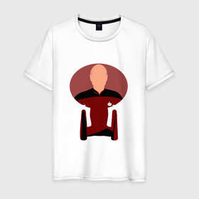 Мужская футболка хлопок с принтом Звездный путь Новое поколение в Санкт-Петербурге, 100% хлопок | прямой крой, круглый вырез горловины, длина до линии бедер, слегка спущенное плечо. | 