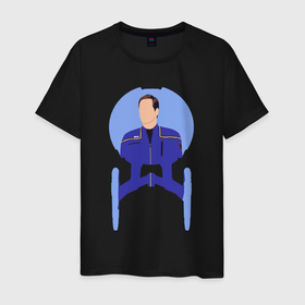 Мужская футболка хлопок с принтом Звездный путь Джонатан Арчер в Санкт-Петербурге, 100% хлопок | прямой крой, круглый вырез горловины, длина до линии бедер, слегка спущенное плечо. | 