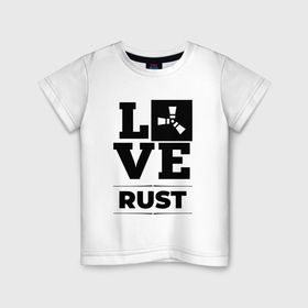 Детская футболка хлопок с принтом Rust love classic , 100% хлопок | круглый вырез горловины, полуприлегающий силуэт, длина до линии бедер | Тематика изображения на принте: 