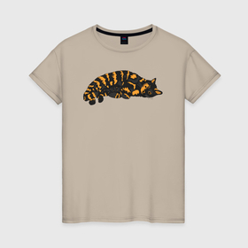 Женская футболка хлопок с принтом Оранжево чёрный кот в Петрозаводске, 100% хлопок | прямой крой, круглый вырез горловины, длина до линии бедер, слегка спущенное плечо | Тематика изображения на принте: 