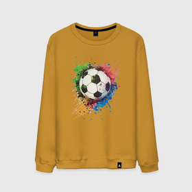 Мужской свитшот хлопок с принтом Яркий футбольный мяч в Курске, 100% хлопок |  | Тематика изображения на принте: 