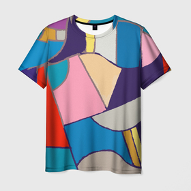 Мужская футболка 3D с принтом Geometry in color в Кировске, 100% полиэфир | прямой крой, круглый вырез горловины, длина до линии бедер | 