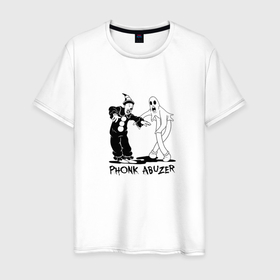 Мужская футболка хлопок с принтом Phonkabuzer в Петрозаводске, 100% хлопок | прямой крой, круглый вырез горловины, длина до линии бедер, слегка спущенное плечо. | 