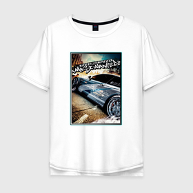 Мужская футболка хлопок Oversize с принтом NFS most wanted art в Тюмени, 100% хлопок | свободный крой, круглый ворот, “спинка” длиннее передней части | Тематика изображения на принте: 