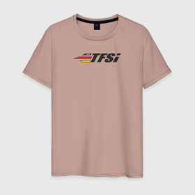 Мужская футболка хлопок с принтом Двигатель TFSi в Петрозаводске, 100% хлопок | прямой крой, круглый вырез горловины, длина до линии бедер, слегка спущенное плечо. | 
