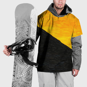 Накидка на куртку 3D с принтом Желто черные масляные краски в Курске, 100% полиэстер |  | 
