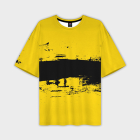 Мужская футболка oversize 3D с принтом Черно желтая полоса Cyberpunk 2077 ,  |  | 