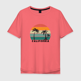 Мужская футболка хлопок Oversize с принтом California Vintage в Курске, 100% хлопок | свободный крой, круглый ворот, “спинка” длиннее передней части | Тематика изображения на принте: 