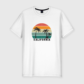 Мужская футболка хлопок Slim с принтом California Vintage в Курске, 92% хлопок, 8% лайкра | приталенный силуэт, круглый вырез ворота, длина до линии бедра, короткий рукав | Тематика изображения на принте: 