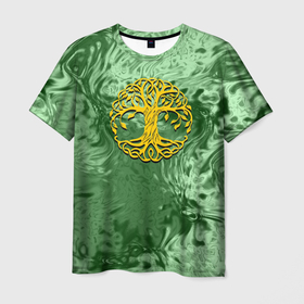 Мужская футболка 3D с принтом Талисман древо жизни в Кировске, 100% полиэфир | прямой крой, круглый вырез горловины, длина до линии бедер | 