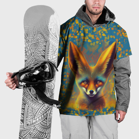 Накидка на куртку 3D с принтом Ушастый лис в Новосибирске, 100% полиэстер |  | Тематика изображения на принте: 