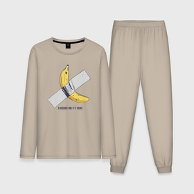 Мужская пижама с лонгсливом хлопок с принтом 1000000 and its your banana в Тюмени,  |  | 