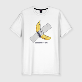 Мужская футболка хлопок Slim с принтом 1000000 and its your banana , 92% хлопок, 8% лайкра | приталенный силуэт, круглый вырез ворота, длина до линии бедра, короткий рукав | 