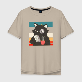 Мужская футболка хлопок Oversize Кот над проектом: в Ухте, 100% хлопок | свободный крой, круглый ворот, “спинка” длиннее передней части |