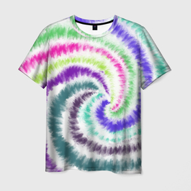 Мужская футболка 3D с принтом Тай дай разноцветный , 100% полиэфир | прямой крой, круглый вырез горловины, длина до линии бедер | 