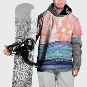 Накидка на куртку 3D с принтом Абстрактный пейзаж рассвет над морем в Новосибирске, 100% полиэстер |  | Тематика изображения на принте: 