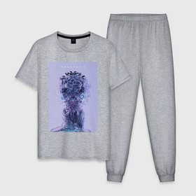 Мужская пижама хлопок с принтом Синтетический Мозг в Белгороде, 100% хлопок | брюки и футболка прямого кроя, без карманов, на брюках мягкая резинка на поясе и по низу штанин
 | 