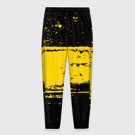Мужские брюки 3D с принтом Желтое граффити в Тюмени, 100% полиэстер | манжеты по низу, эластичный пояс регулируется шнурком, по бокам два кармана без застежек, внутренняя часть кармана из мелкой сетки | 