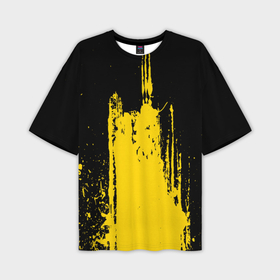 Мужская футболка oversize 3D с принтом Фонтан бурлящей желтой краски в Санкт-Петербурге,  |  | Тематика изображения на принте: 