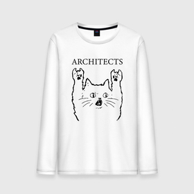 Мужской лонгслив хлопок с принтом Architects   rock cat в Курске, 100% хлопок |  | 
