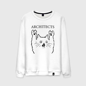 Мужской свитшот хлопок с принтом Architects   rock cat в Тюмени, 100% хлопок |  | 