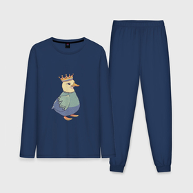 Мужская пижама с лонгсливом хлопок с принтом Утёнок в короне в Курске,  |  | Тематика изображения на принте: 